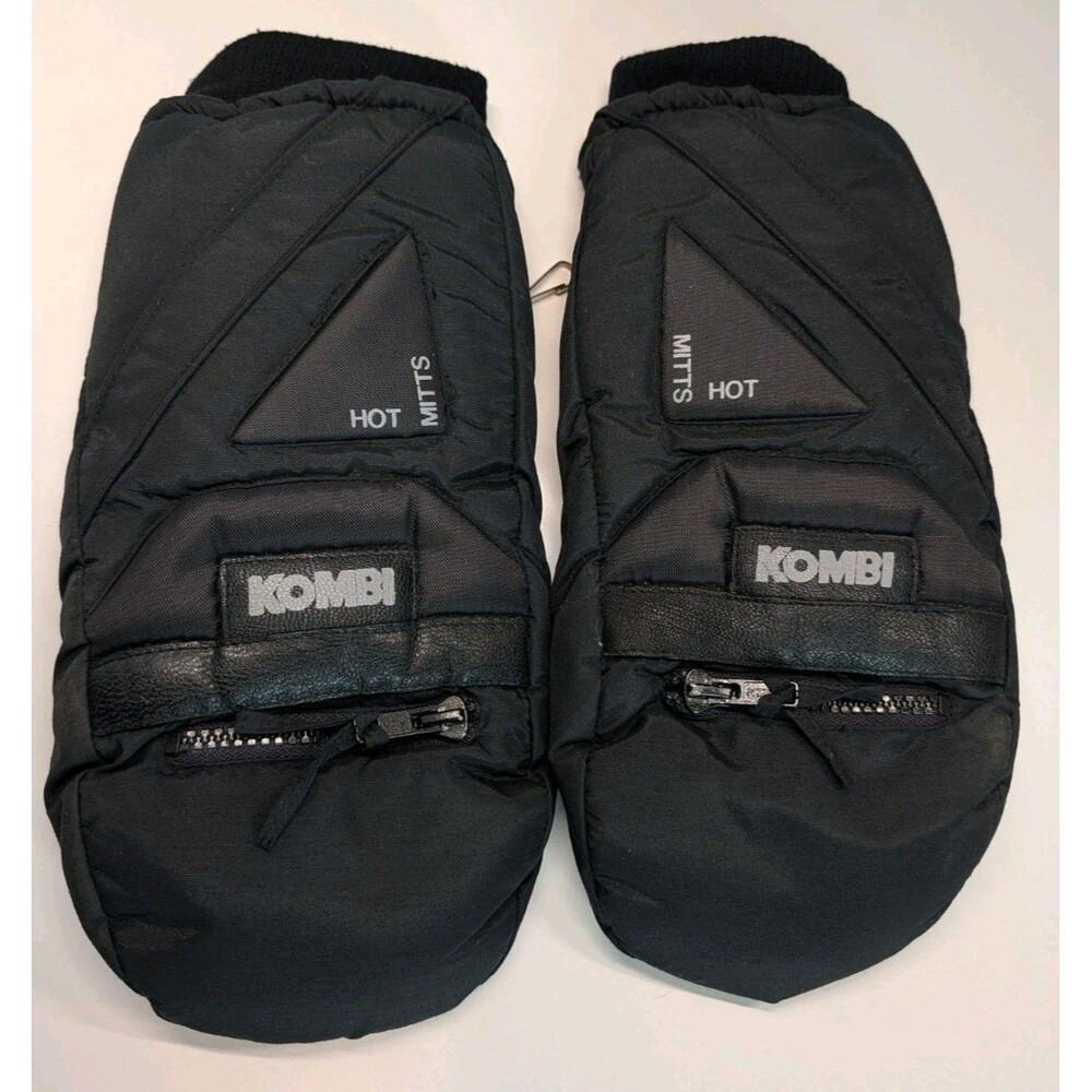 Kombi Hot Mitts Men's XL Black Ski Snowboard Mittens Insulated Winter Waterproof